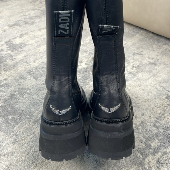 NIB Zadig & Voltaire Ride Chelsea High Smooth Leather Over the Knee Boots 38 - Picture 10 of 14